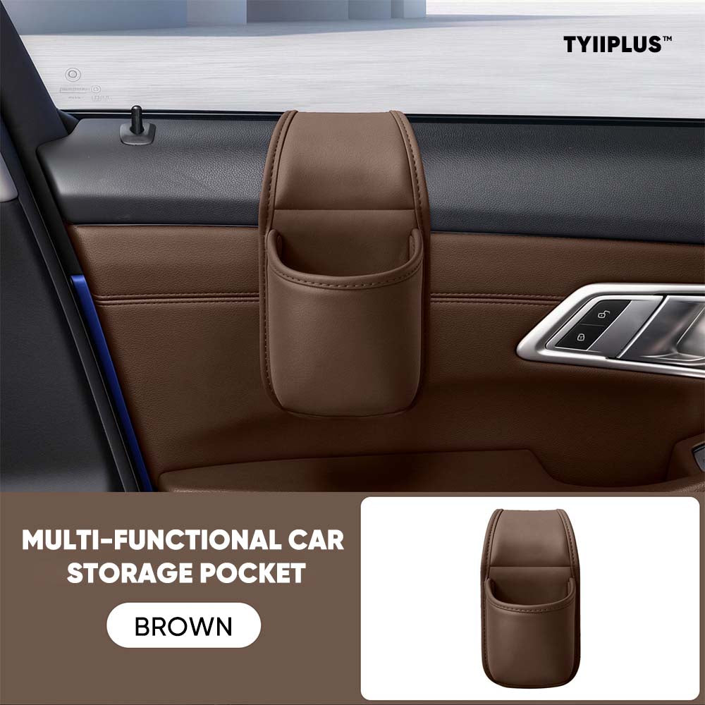 TYIIPLUS™ Multifunctional Car Door Storage Pocket – Easy Adhesive Installation with Soft Flannel Lining & Residue-Free Adhesive
