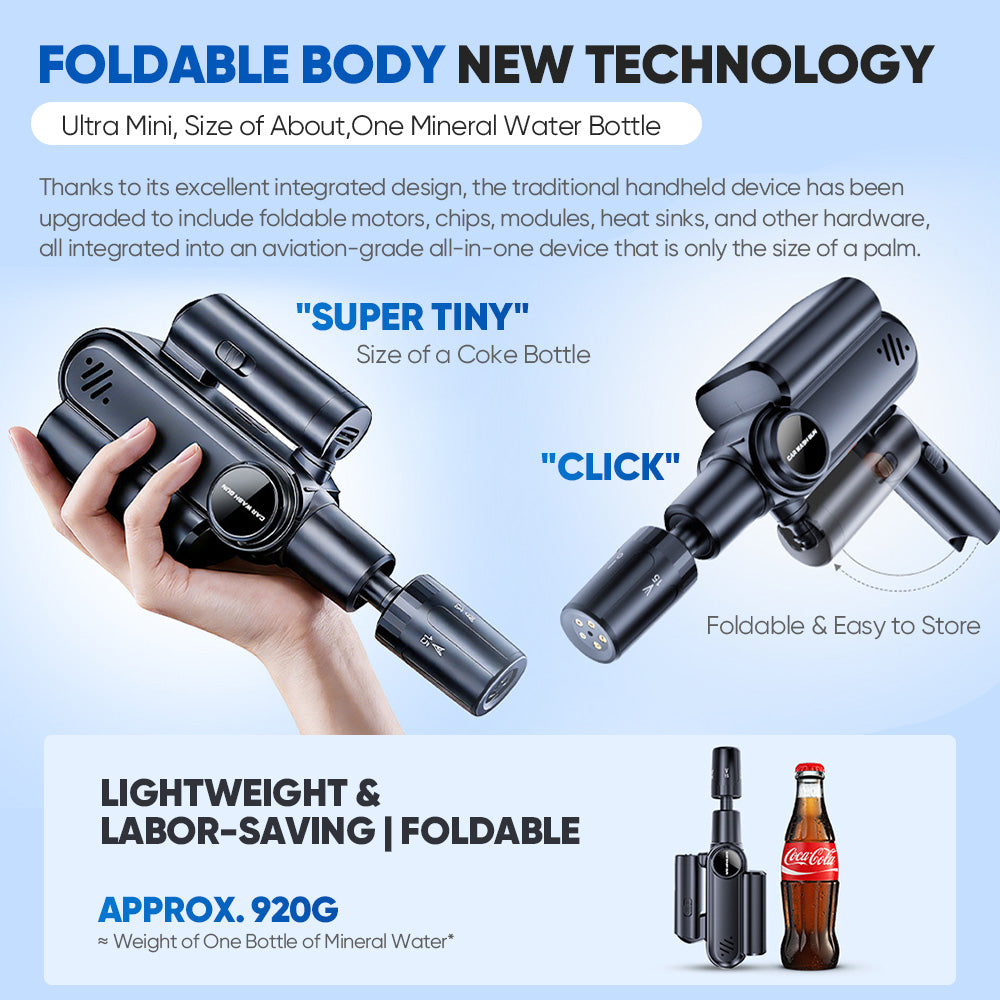 TYIIPLUS™ Portable Mini Cordless Car Pressure Washer Guns | Foldable & Dual Power Supply