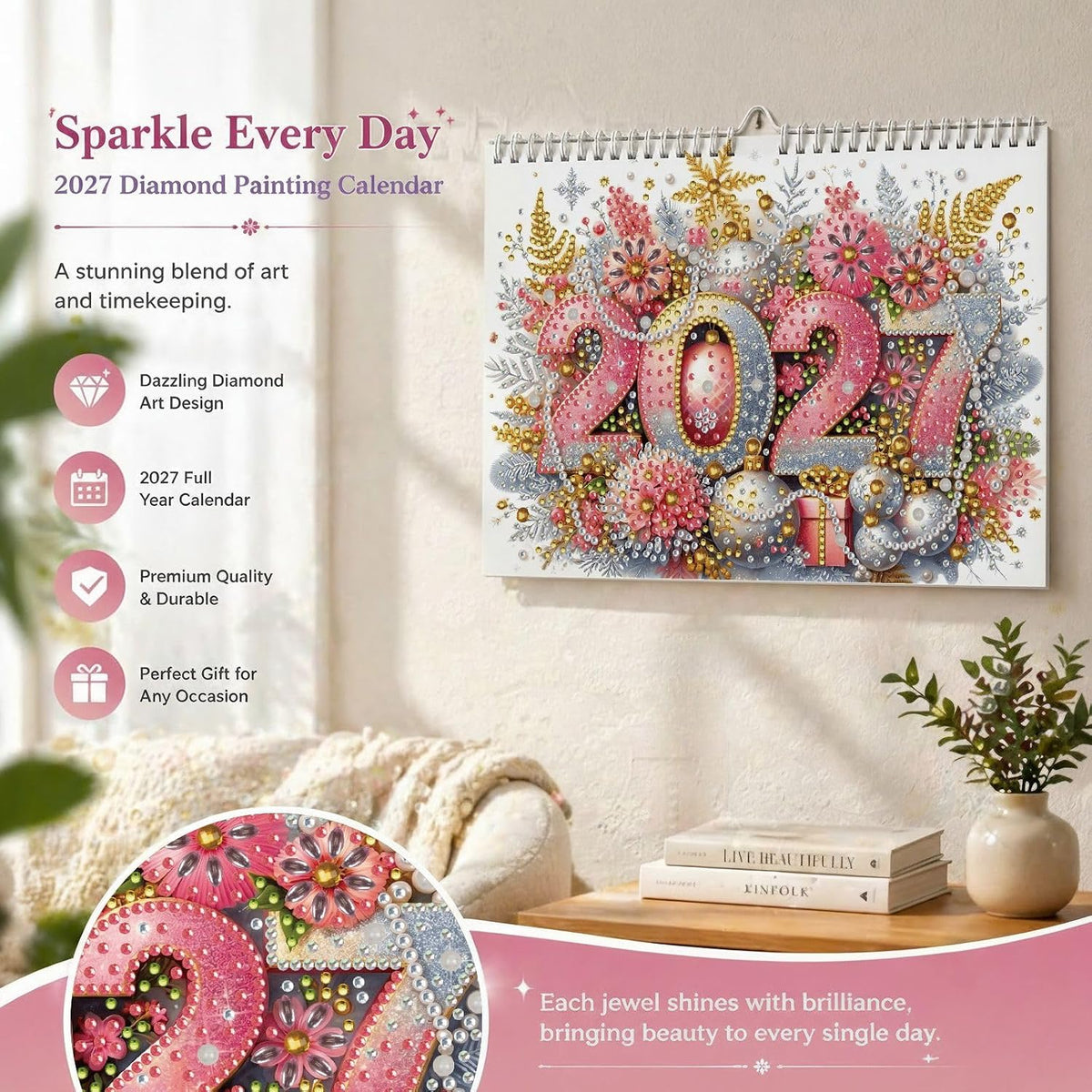 2027 DIY Diamond Painting Calendar Kit