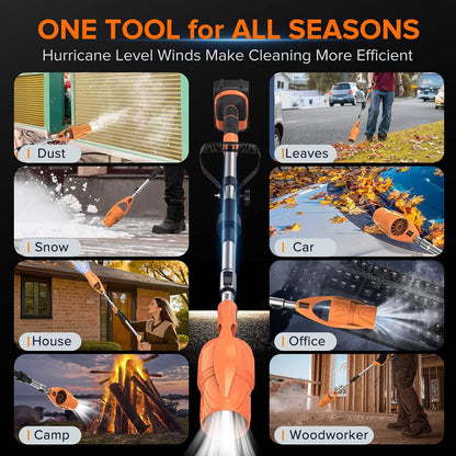 TYIIPLUS Handheld Cordless Leaf Blower with Adjustable & Foldable Pole