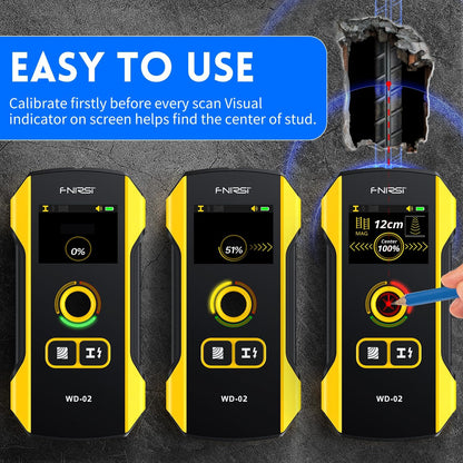 WD-02 6 in 1 Rechargeable Stud Finder Wall Scanner, TFT Display