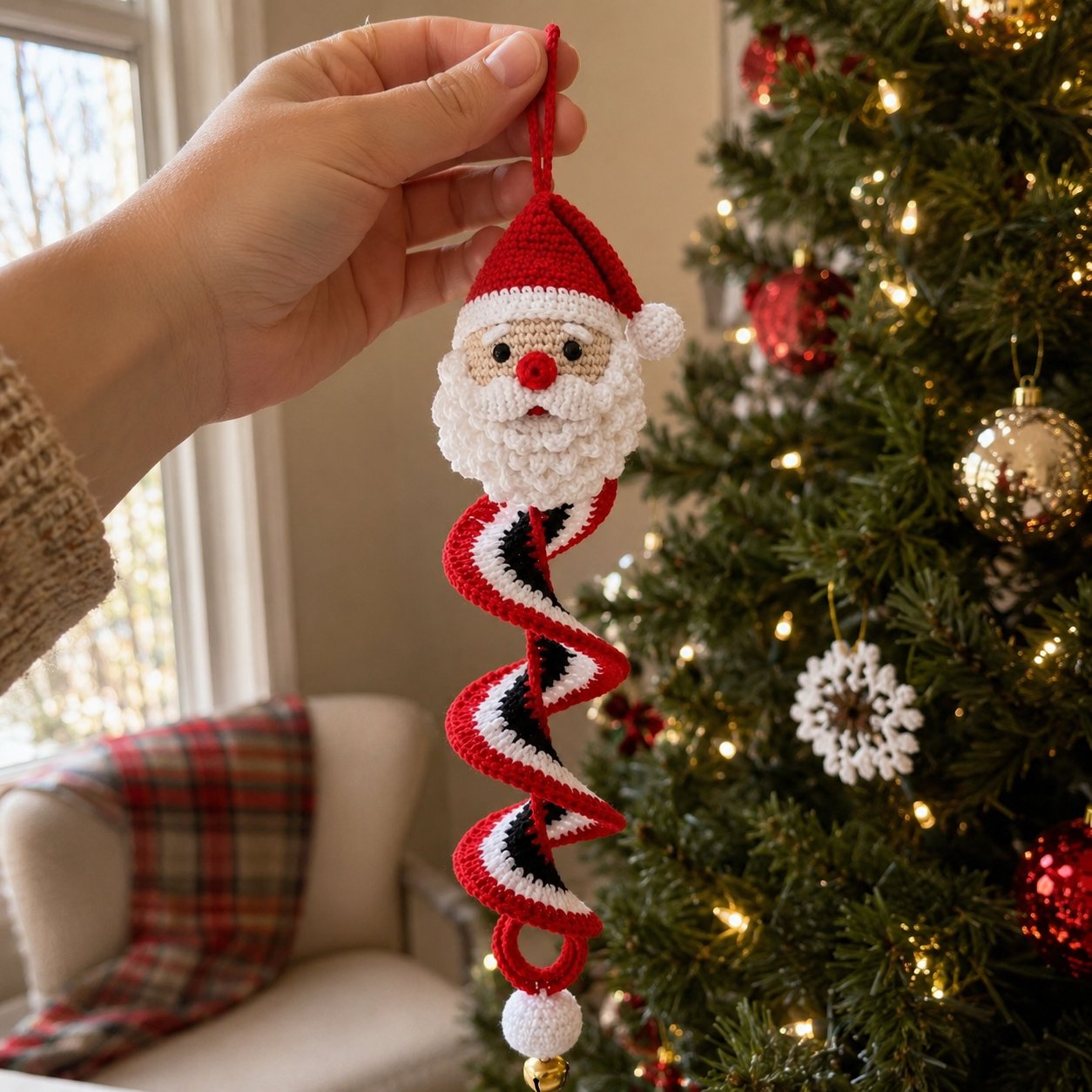 ☃️ Crochet Snowman Spiral Ornament DIY Kit