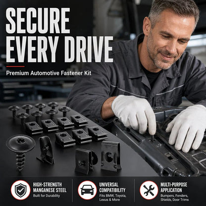 Universal Car Metal U-Type Clips and Screws Set