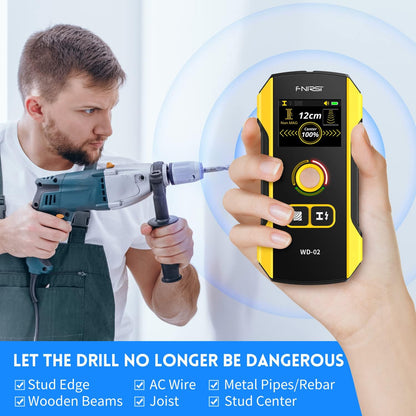 WD-02 6 in 1 Rechargeable Stud Finder Wall Scanner, TFT Display
