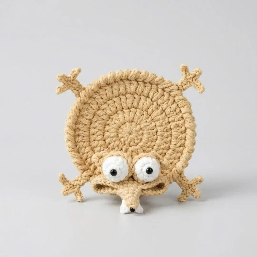 ☕Funny Lizard Crochet Coaster