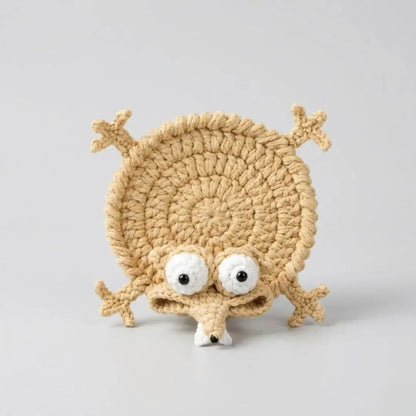 ☕Funny Lizard Crochet Coaster