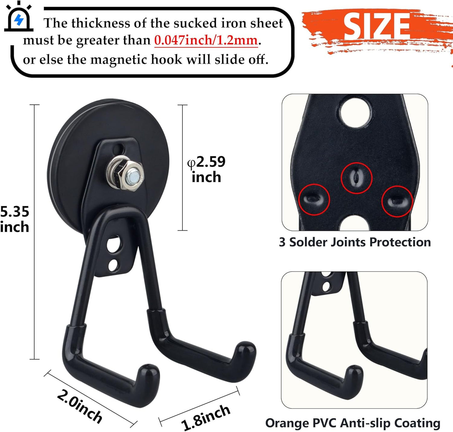 Heavy Duty Magnetic Garage Hooks