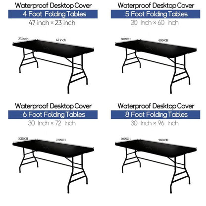 Stretch Fabric Table Top Cap Cover – Elastic Edge, Waterproof & Reusable