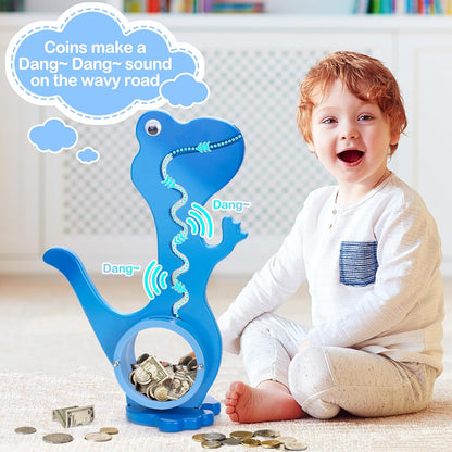 Wooden Dinosaur Piggy Bank