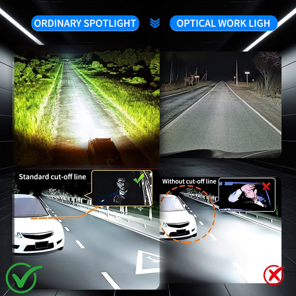 30000LM Ultra Bright LED Car Spotlight – High/Low Beam, IP68 Waterproof Off-Road Driving Light