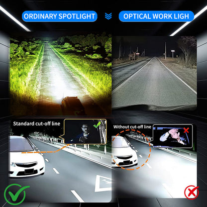 30000LM Ultra Bright LED Car Spotlight – High/Low Beam, IP68 Waterproof Off-Road Driving Light