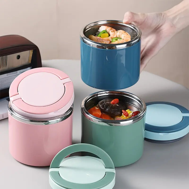 TYIIPLUS™ Stainless Steel Insulated Lunch Box with Handle – Leakproof Stackable Food Container for Office, School & Travel