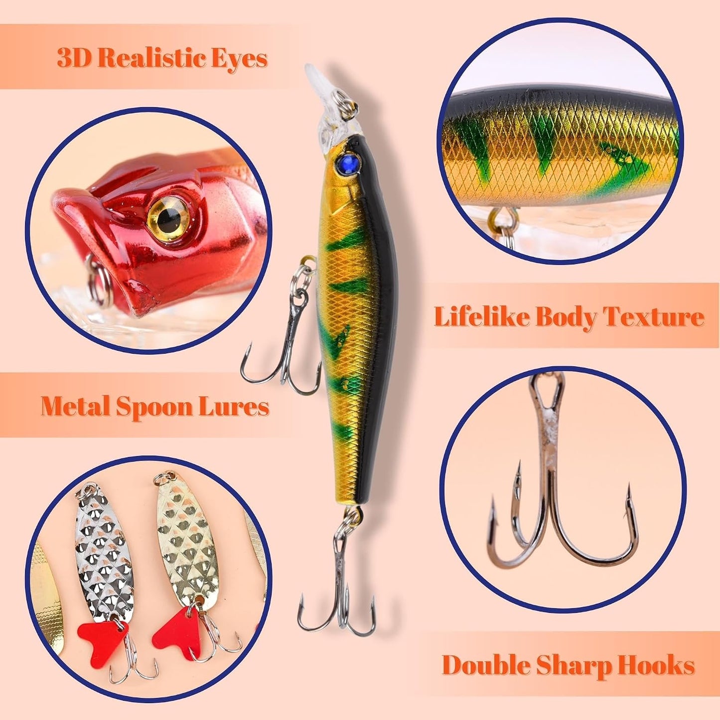 Fishing Advent Calendar 2026 Christmas - 24 Days Fishing Lures Advent Calendar for Fisher