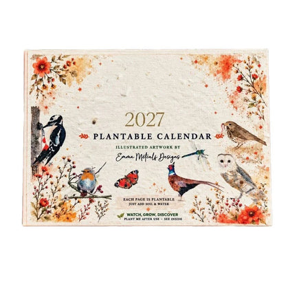 Plantable Wildflower Calendar 2027 – Seed Paper Desk Calendar