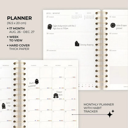 Impressionist Water Lily Aesthetic 2026-2027 Planner