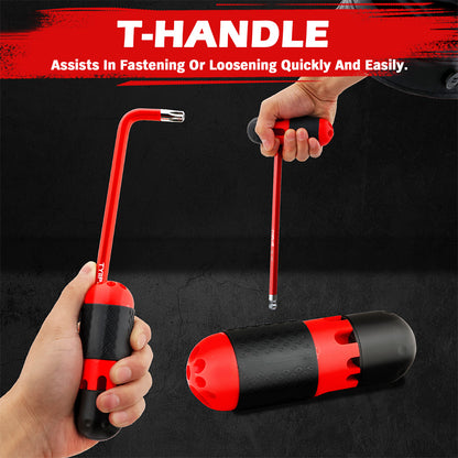 TYIIPLUS 30-Piece Long Arm Ball End L-Hex & Torx Key Set with Grip Handle