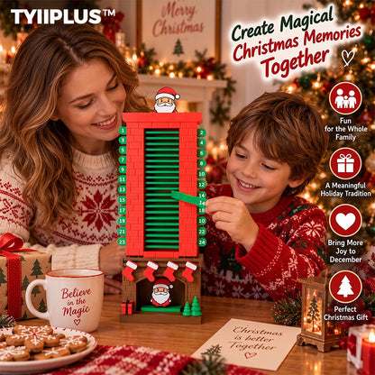 TYIIPLUS™ Santa Christmas Countdown Advent Calendar – 24-Day Interactive Fireplace Countdown Decoration