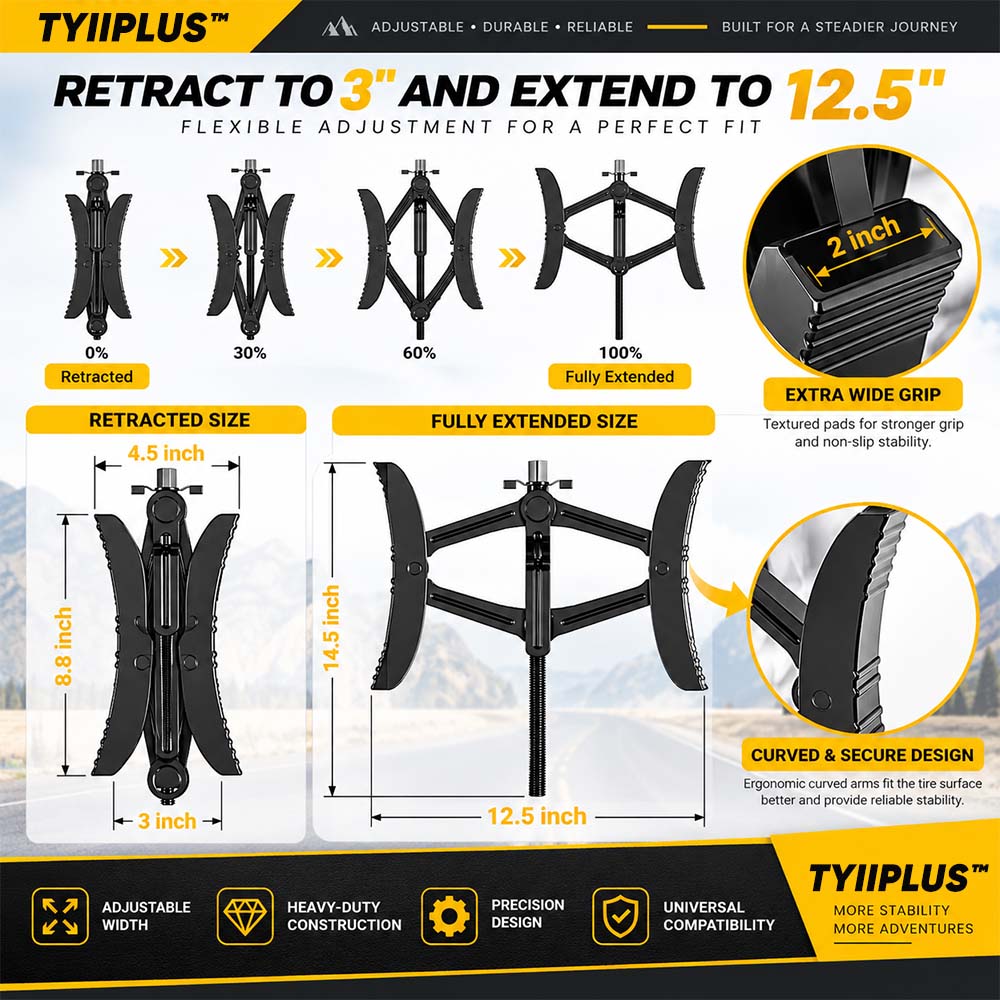 TYIIPLUS™ RV Tire Stabilizer – X-Shaped Dual Tire Chock for Travel Trailers, Motorhomes & Campers