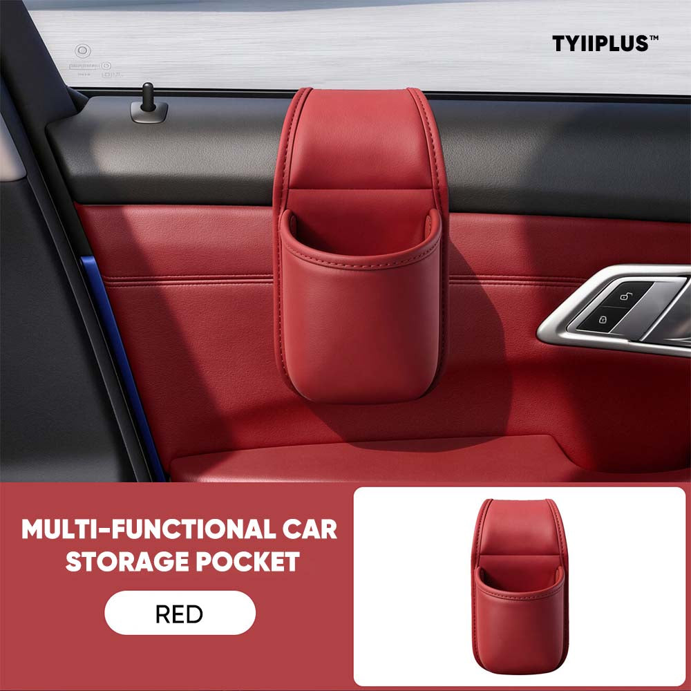 TYIIPLUS™ Multifunctional Car Door Storage Pocket – Easy Adhesive Installation with Soft Flannel Lining & Residue-Free Adhesive