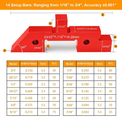 14-Piece Precision Woodworking Setup Blocks