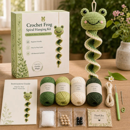 🧶🌿 Crochet Spiral Hanging Kit – Beginner-Friendly DIY Garden Animal Decor