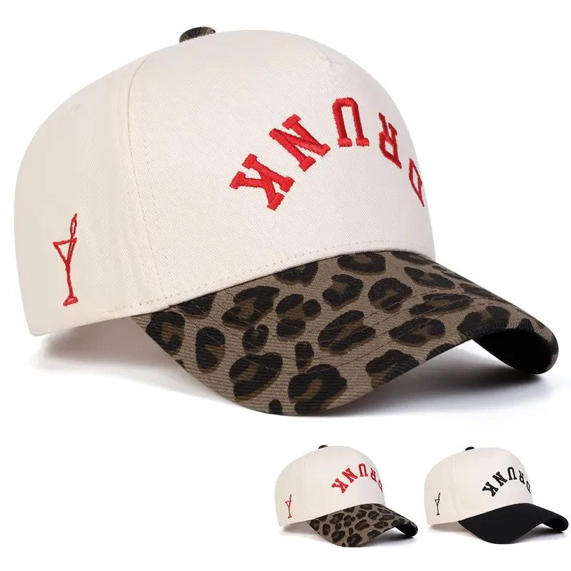 🍸DRUNK Letter Embroidered Patchwork Baseball Cap