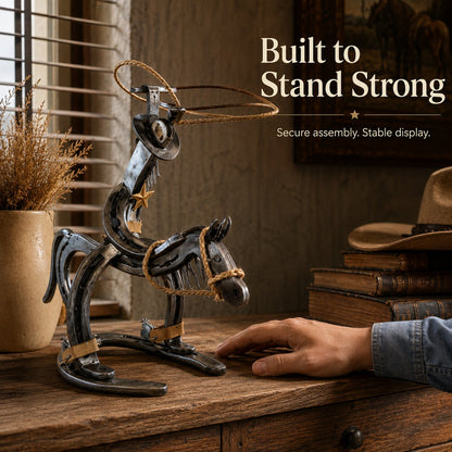 Handcrafted Cowboy Iron Pony Ornament
