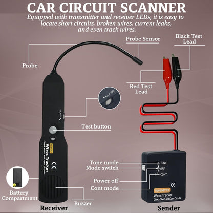 Automotive Wire Tracker & Circuit Tester — Trace Wires, Find Shorts & Open Circuits