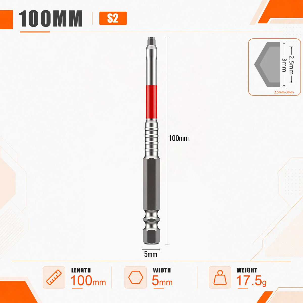 6-Piece Magnetic Pagoda Hex Shank Screwdriver Bit Set