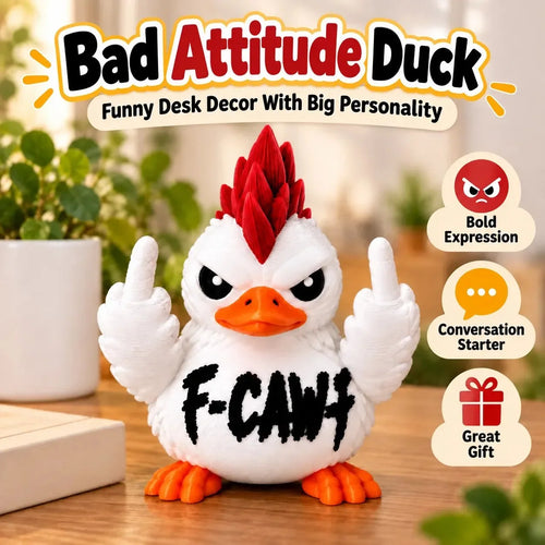 Funny Attitude Desk Buddies – Bad Attitude Duck & Grumpy Raven
