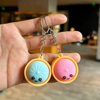 🥟 Cute Dumpling-Shaped Pressable Fidget Keychain (6PCS)