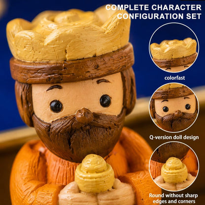 Pocket-Size Mini Nativity Scene Set with Storage Box