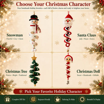 ☃️ Crochet Snowman Spiral Ornament DIY Kit