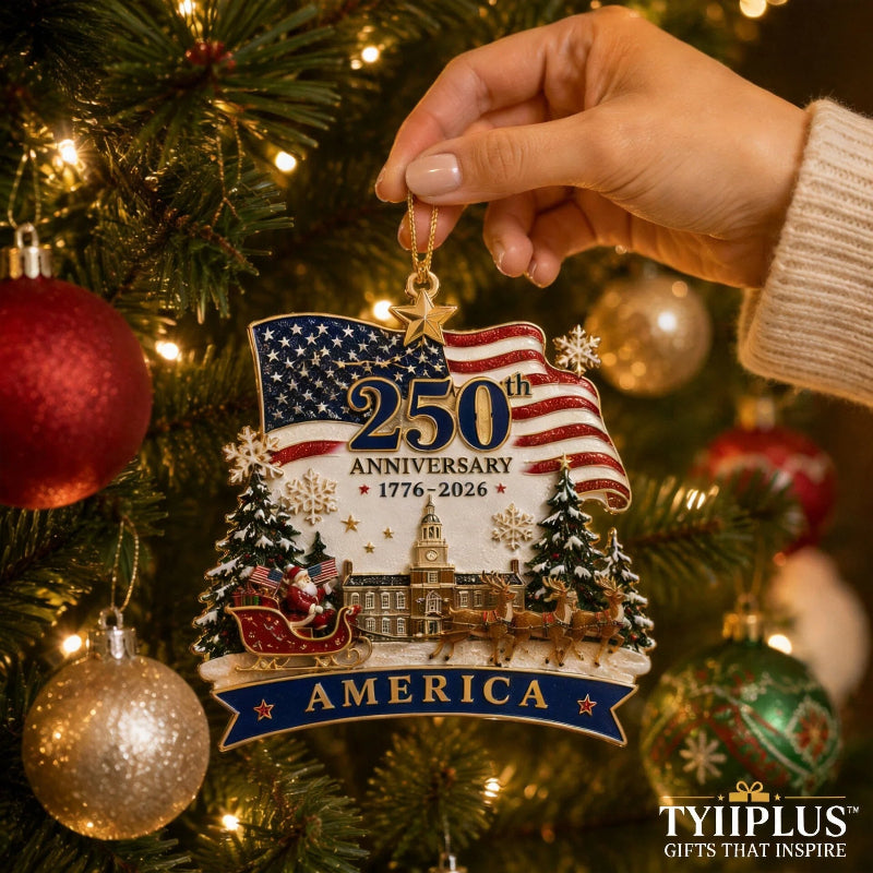 TYIIPLUS™ USA 250th Anniversary Christmas Ornament – 1776–2026 Patriotic Collectible Holiday Keepsake