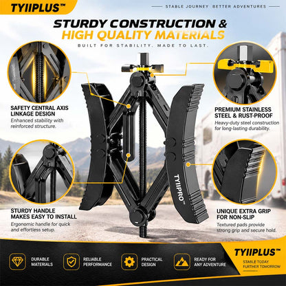 TYIIPLUS™ RV Tire Stabilizer – X-Shaped Dual Tire Chock for Travel Trailers, Motorhomes & Campers