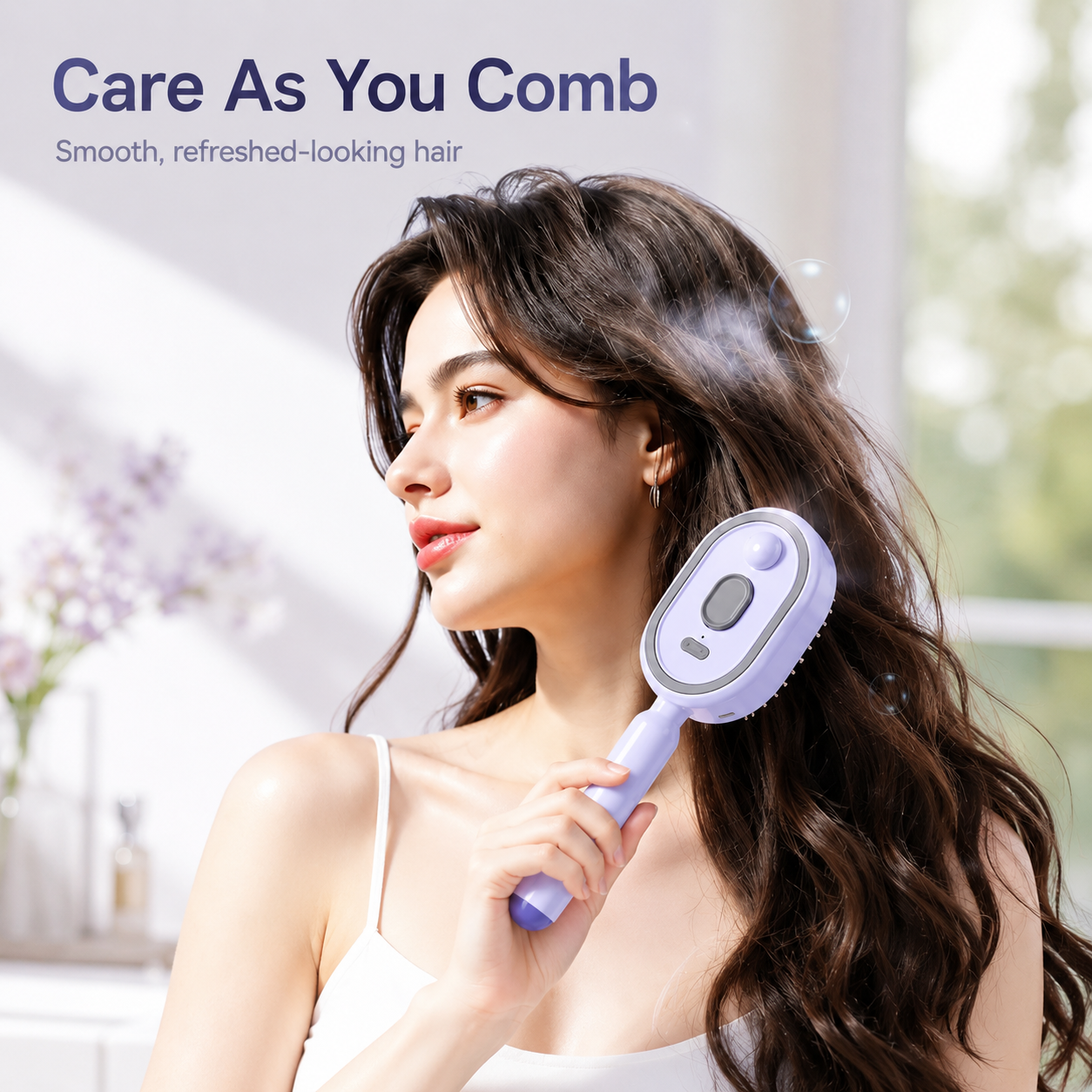 💫SAVE 49% NOW🪮✨Steam Mist Straightening Comb – Easy Salon-Like Hair