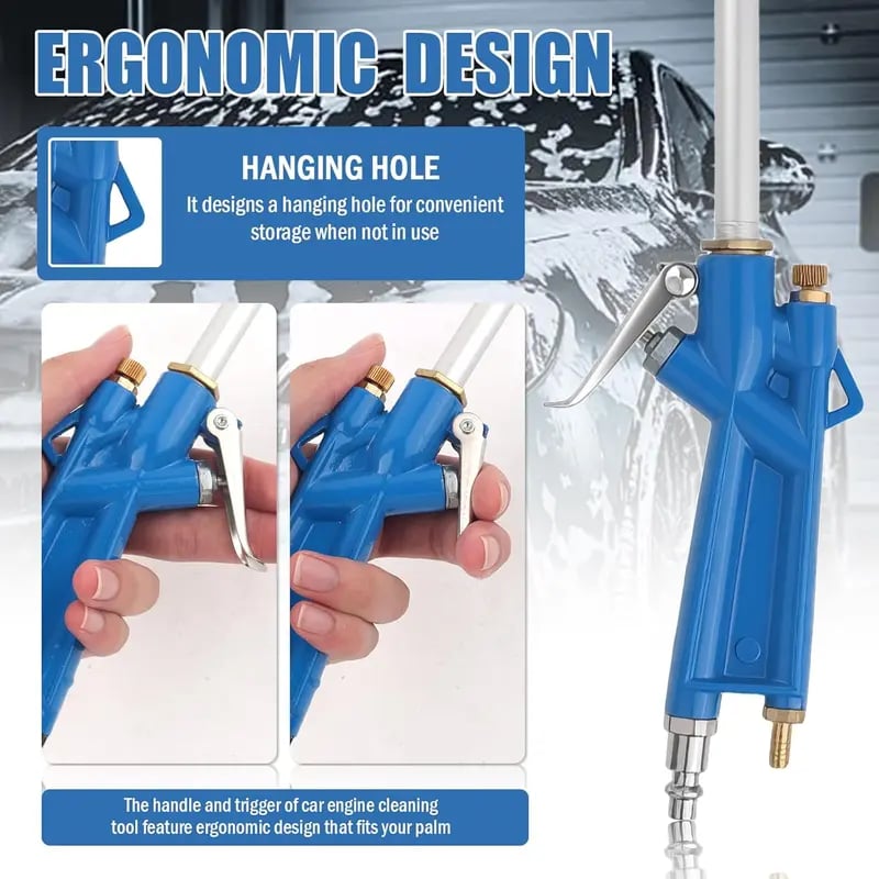 Heavy-Duty Pneumatic Air Blow Gun – High-Pressure Metal Cleaning Gun with 1m Hose for Automotive & Workshop Use