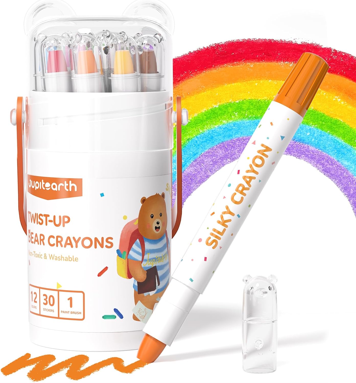 48 Color Twist Crayons for Kids | Non-Toxic Washable Silky Crayon Set