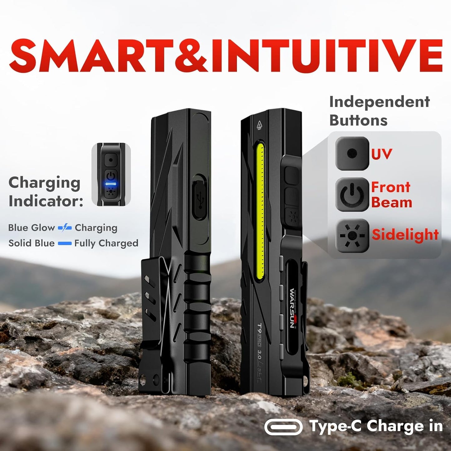 T9-Pro Rechargeable EDC Flashlight