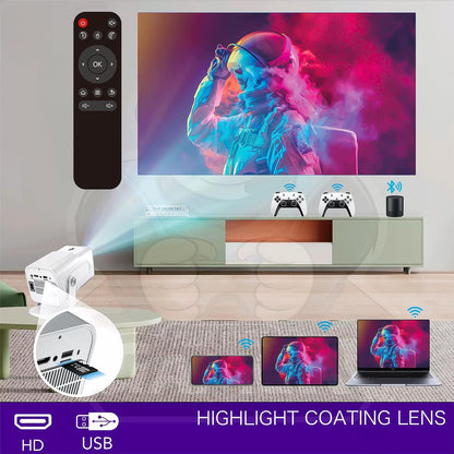🎄Christmas Gift🎁TYIIPLUS Pro Projector and Game, Retro 4K Smart Game Projector, Built-in 10,000 Games, with 2 Wireless Controllers