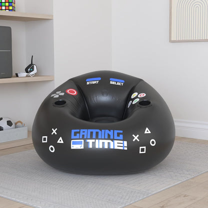 TYIIPLUS Inflatable Gaming Chair for Kids & Teens with Cup Holders and Side Pocket