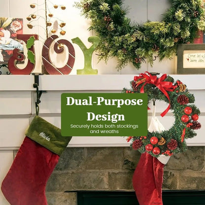 2-in-1 Garland and Fireplace Stocking Hanger