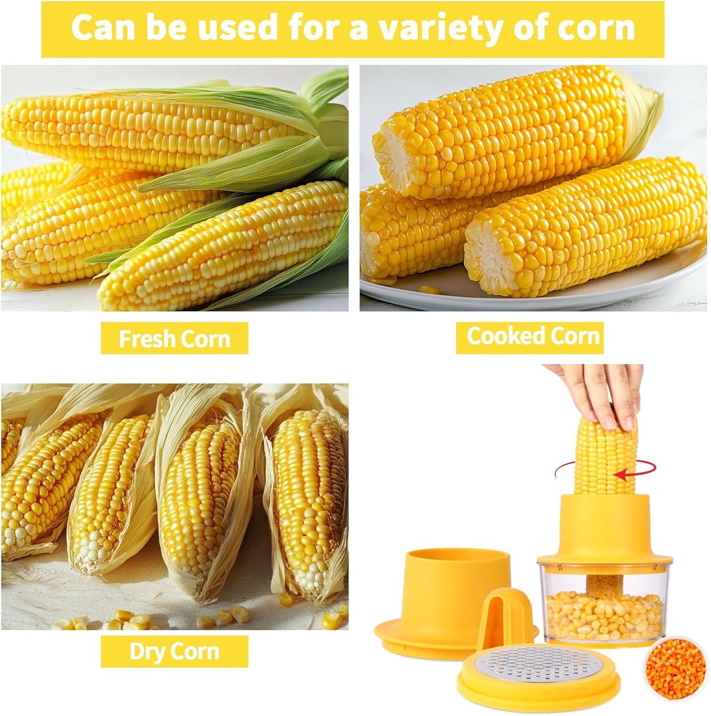 2-in-1 Corn Stripper Tool – Quick Corn Kernel Remover