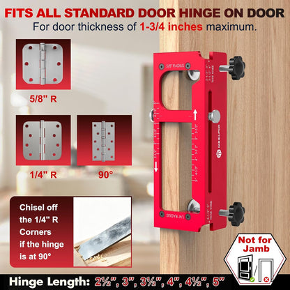🔧 Adjustable Aluminum Door Hinge Jig Kit – Precision Mortising Template for 2.5"–5" Hinges