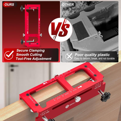 🔧 Adjustable Aluminum Door Hinge Jig Kit – Precision Mortising Template for 2.5"–5" Hinges