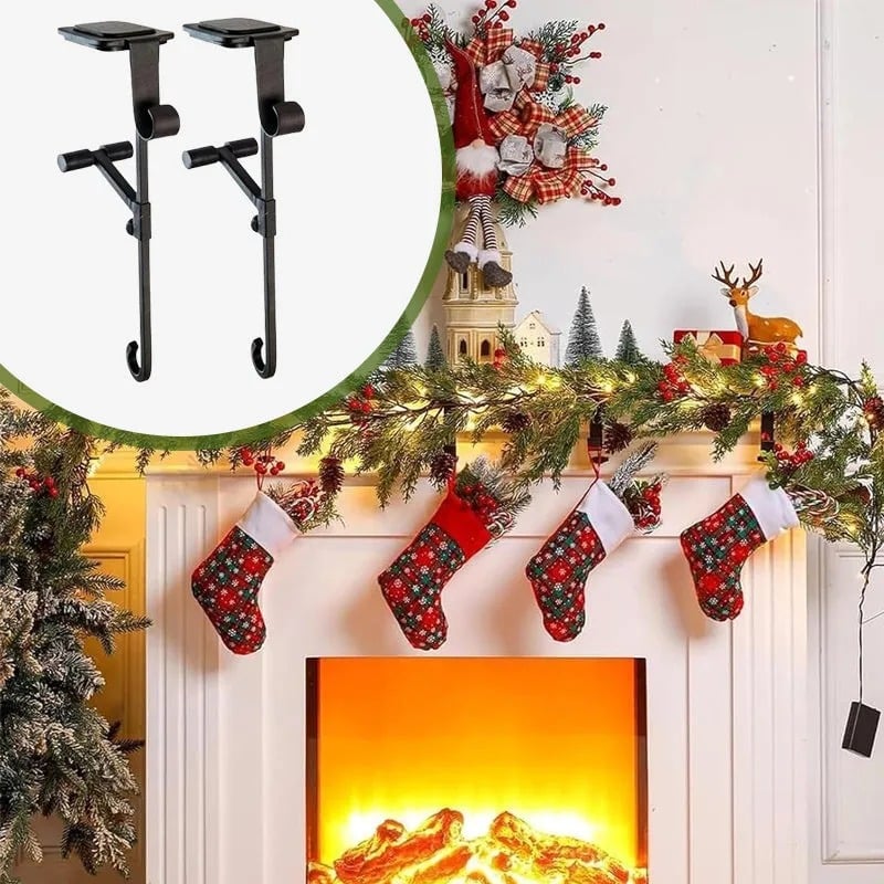 2-in-1 Garland and Fireplace Stocking Hanger