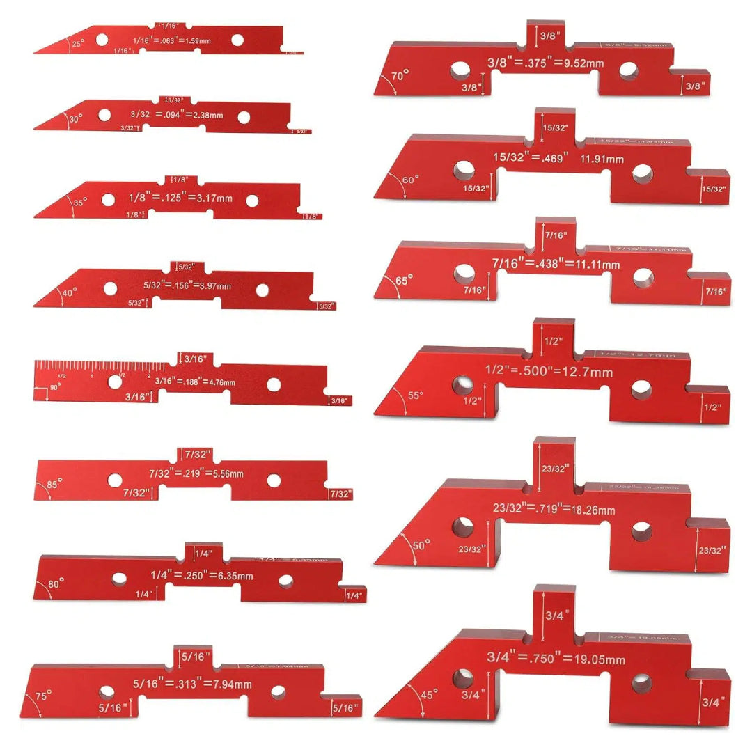 14-Piece Precision Woodworking Setup Blocks