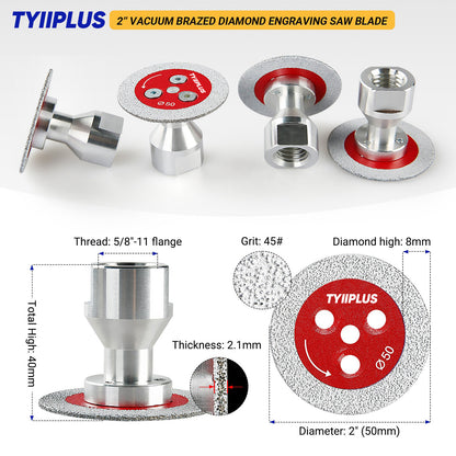 Professional 50mm (2") Diamond Grinding & Cutting Disc with RemovabIe FIange for Tile & Stone