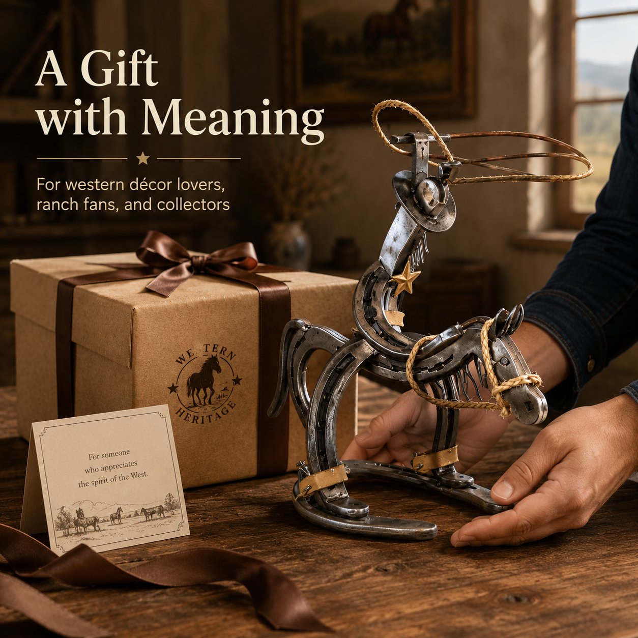 Handcrafted Cowboy Iron Pony Ornament