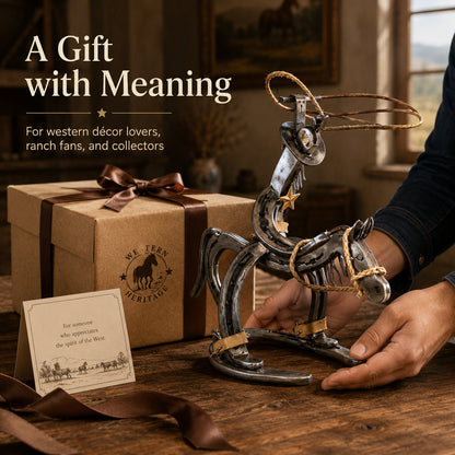Handcrafted Cowboy Iron Pony Ornament